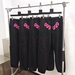 1:1 Quality Spider Pink 555 Foaming Print Hoodie & Pants Set