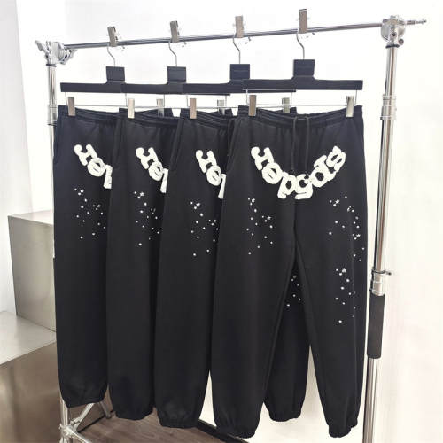 1:1 Quality Sp5der 555555 OG Web Hoodie Pants Black White