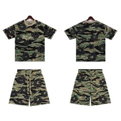 DENIM TEARS PINK CAMO COTTON WREATH T-SHIRT SHORTS SET