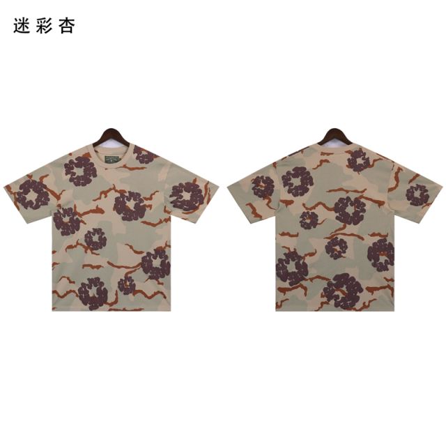 DENIM TEARS PINK CAMO COTTON WREATH T-SHIRT SHORTS SET