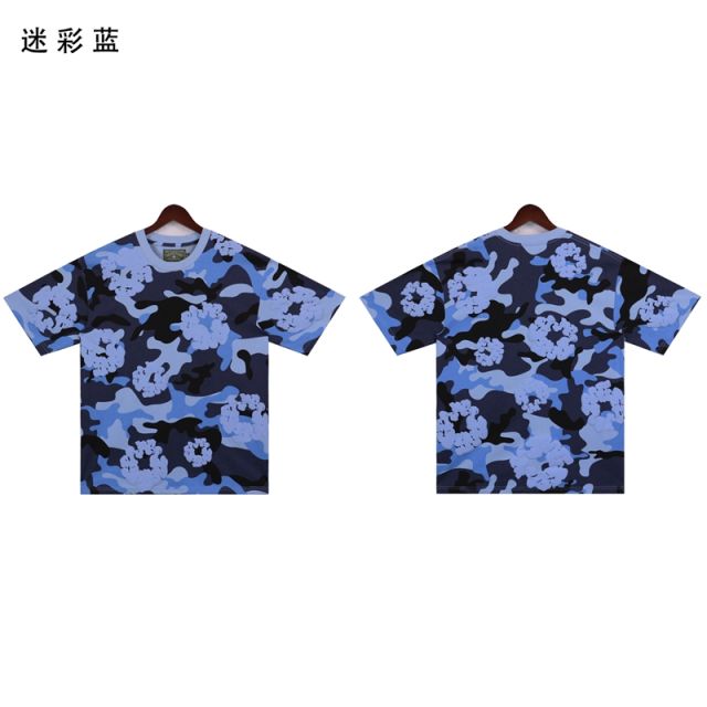 DENIM TEARS PINK CAMO COTTON WREATH T-SHIRT SHORTS SET