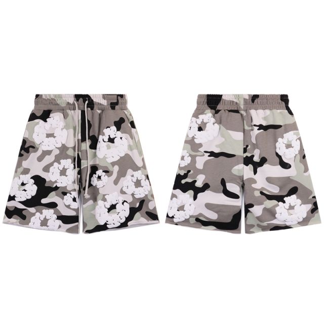 DENIM TEARS PINK CAMO COTTON WREATH T-SHIRT SHORTS SET