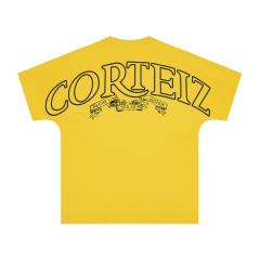 Corteiz Classic Big Logo Tee Yellow Beige Black