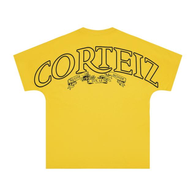 Corteiz Classic Big Logo Tee Yellow Beige Black
