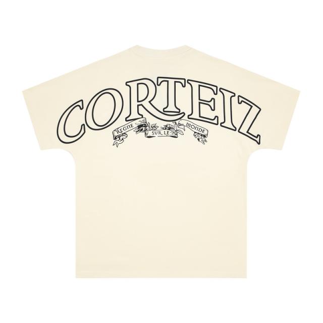 Corteiz Classic Big Logo Tee Yellow Beige Black