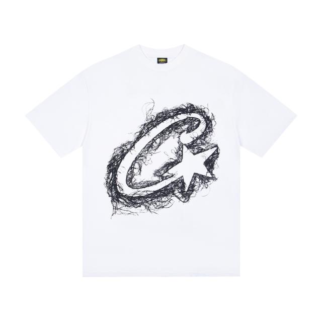 Corteiz Smoke Logo Tee White Black
