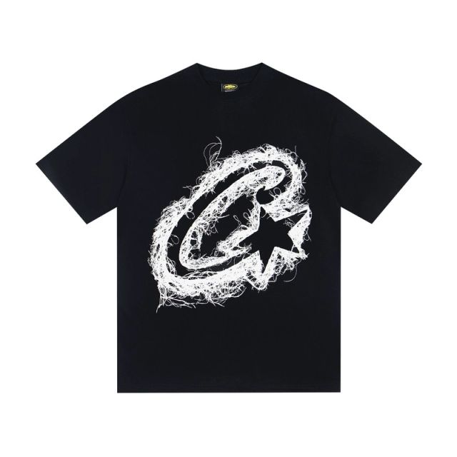 Corteiz Smoke Logo Tee White Black
