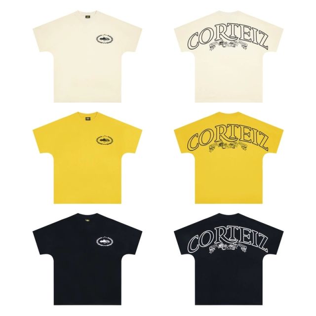 Corteiz Classic Big Logo Tee Yellow Beige Black
