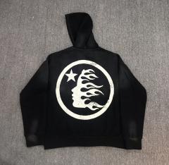 1:1 quality Hellstar Vintage Washed Distressed Black Hoodie
