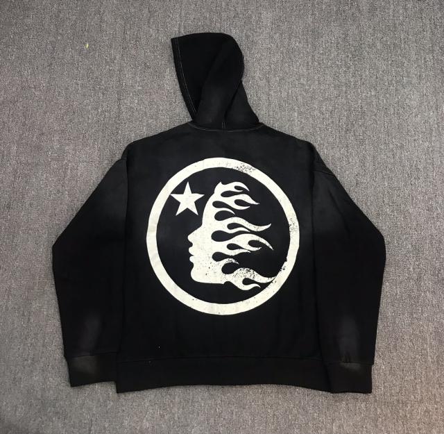 1:1 quality Hellstar Vintage Washed Distressed Black Hoodie