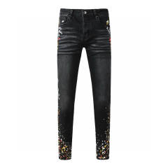Splatter Ink Jeans Pants Black