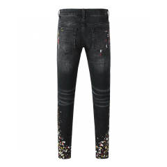 Splatter Ink Jeans Pants Black