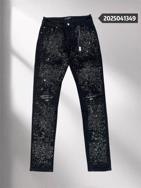 1:1 Quality Amir* Rheinstone Jeans Black