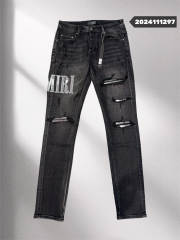 Ami*i Silver Logo Black Jeans Pants