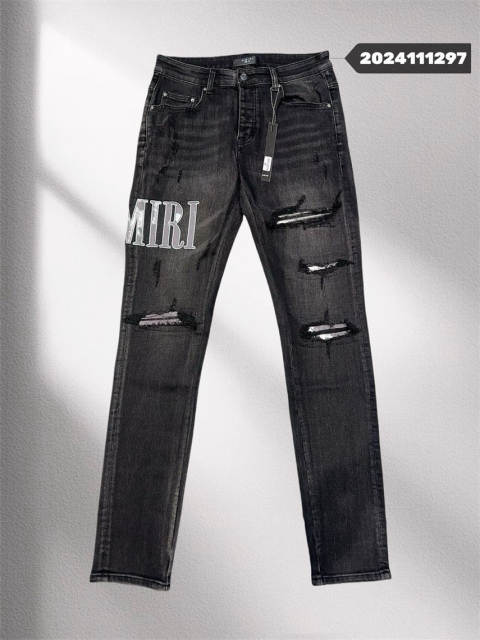 Ami*i Silver Logo Black Jeans Pants