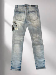Embroidery Indigo Denim Jeans Pants