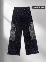 [Best Quality]1:1 Who Decides War Rheinstone Jeans