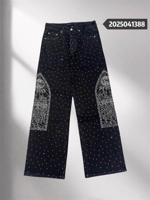 [Best Quality]1:1 Who Decides War Rheinstone Jeans