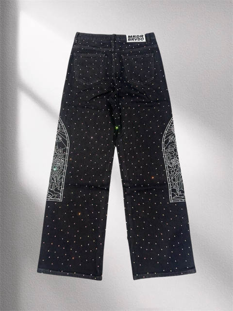 [Best Quality]1:1 Who Decides War Rheinstone Jeans