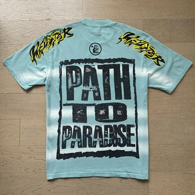 Hellstar Path to Paradise T-Shirt Tee Washed Blue