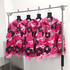 1:1 Quality DENIM TEARS Camouflage Print Zip Hoodie