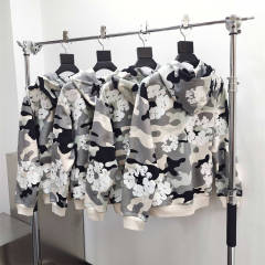 1:1 Quality DENIM TEARS Camouflage Print Zip Hoodie