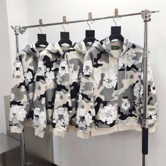 1:1 Quality DENIM TEARS Camouflage Print Zip Hoodie