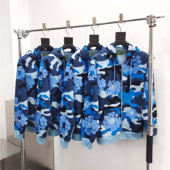 1:1 Quality DENIM TEARS Camouflage Print Zip Hoodie