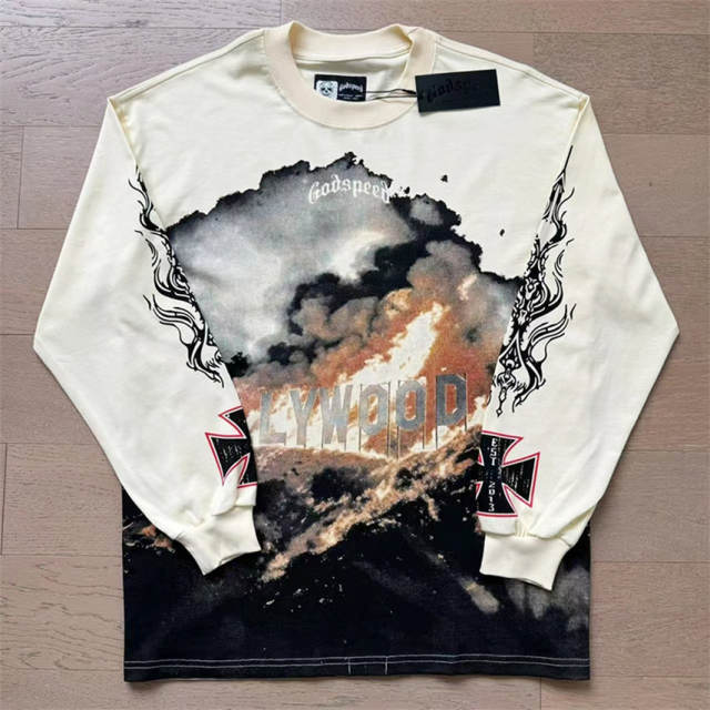 Godspeed Fire On Hollywood Long Sleeve T-Shirt