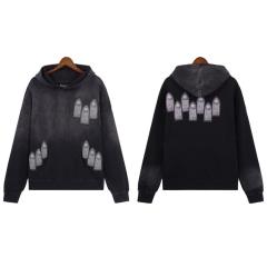Who Decides War Abstract Large Print Hoodie Black Blue