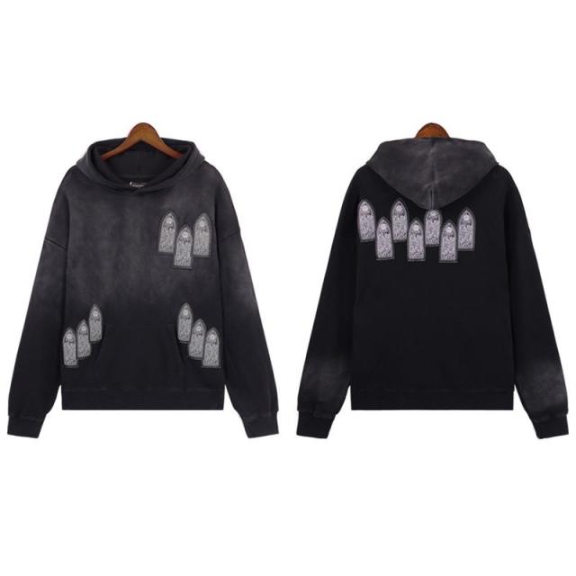 Who Decides War Abstract Large Print Hoodie Black Blue
