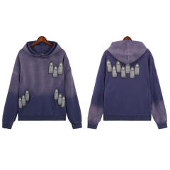 Who Decides War Abstract Large Print Hoodie Black Blue