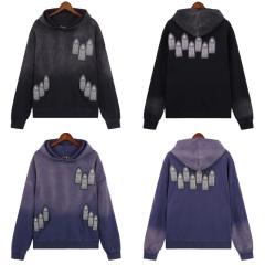 Who Decides War Abstract Large Print Hoodie Black Blue