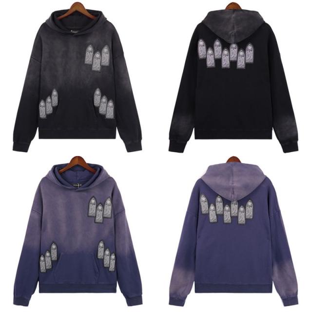 Who Decides War Abstract Large Print Hoodie Black Blue