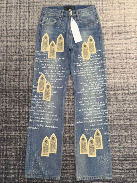 [Best Quality]1:1 Who Decides War Embroidered Jeans