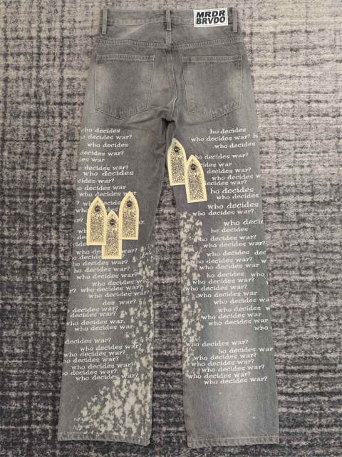 [Best Quality]1:1 Who Decides War Embroidered Jeans
