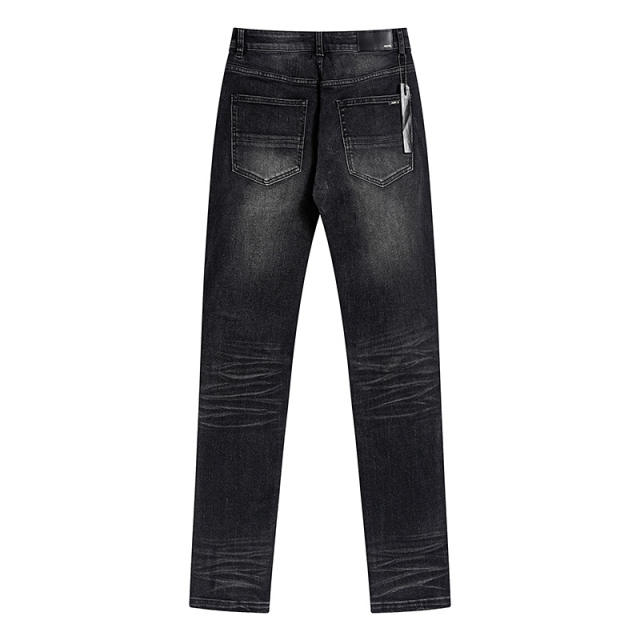 Amir* Red Patch Jeans Pants Black