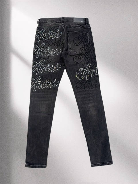 1:1 Quality Ami*i #1368 All Over Logo Black Pants