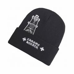 Chr0me Hearts Classic Fonts Beanie Black Red