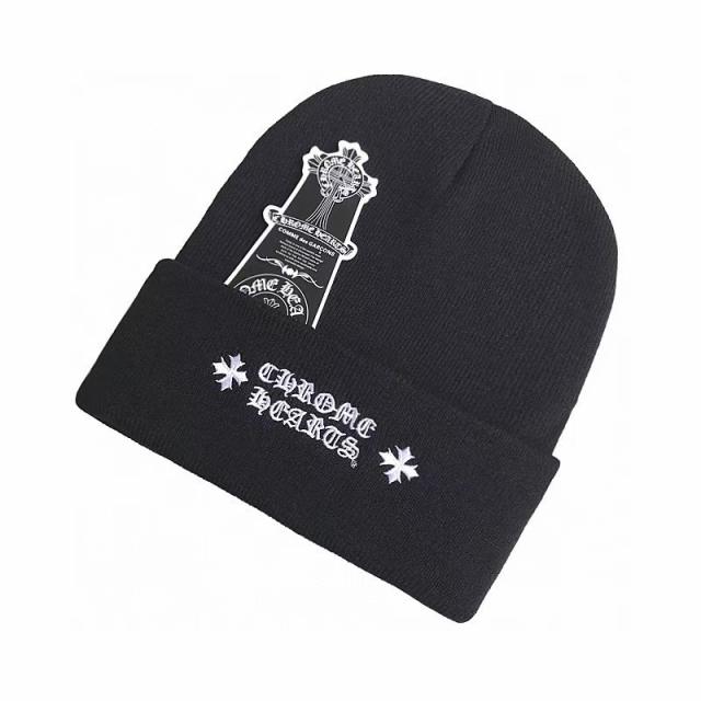 Chr0me Hearts Classic Fonts Beanie Black Red