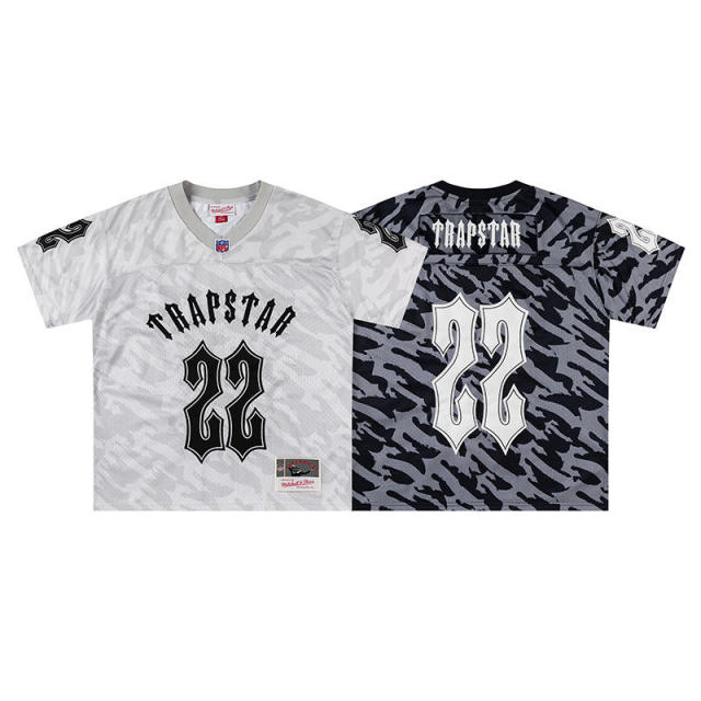 Trapstar 22 Football Jersey T-Shirt Black Gray