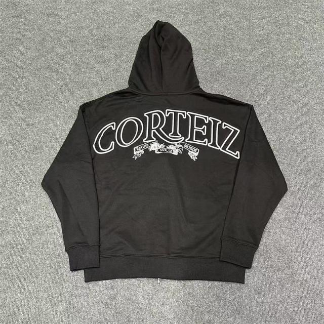 Corteiz Alcatraz 4th Anniversary Fleece Tracksuit Hoodie Pants Black Gray White Blue