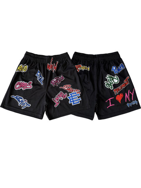 1:1 Quality Eric Emanuel Shorts Matty boy graffiti letter print breathable shorts