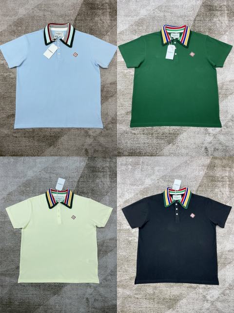 1:1 Quality Casa Collar colour blocked simple polo shirt 4 colors