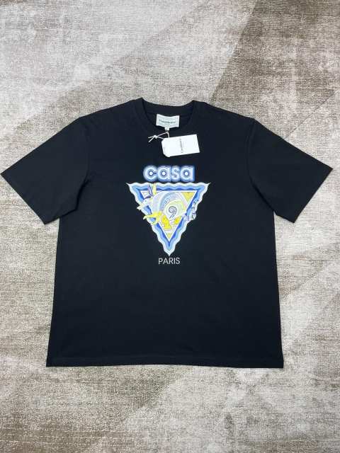 1:1 Quality Casa Prancing Pony Short Sleeve teeTriangle Crocodile Print tee 2 colors