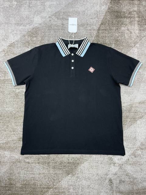 1:1 Quality Casa Blue White and Black Check Colour Block Polo Shirt 2 colors