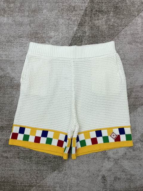 1:1 Quality Casa Colourful Plaid Pearl Button Knit Polo Shirt & Shorts Set