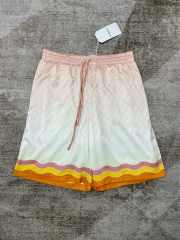1:1 Quality Casa Silk Wave Print Back Large Logo Letter Print shirt & shorts set
