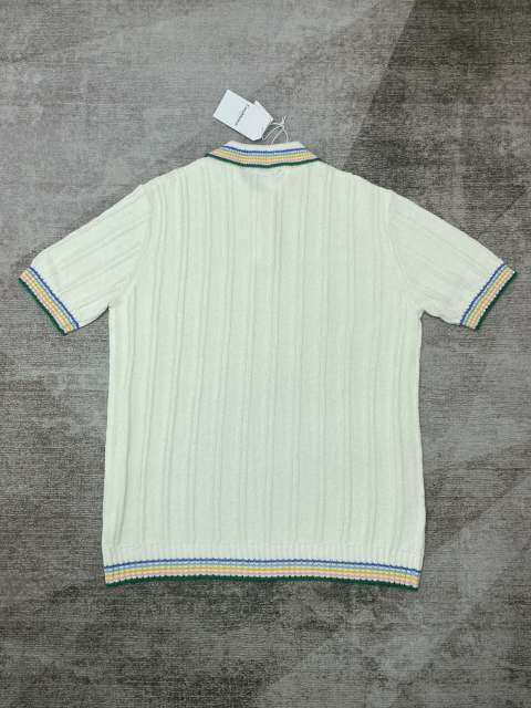 1:1 Quality Casa Chest metal logo color match color knitted POLO shirt 2 colors
