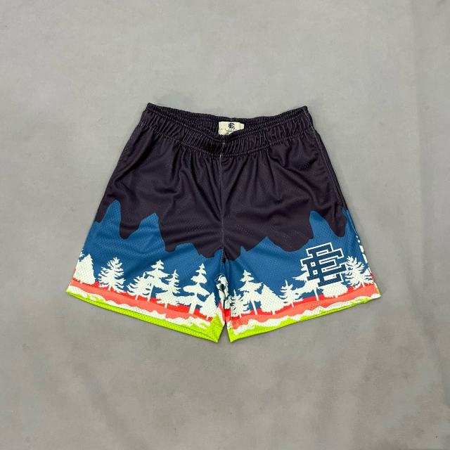 1:1 Quality Eric EE Pine Forest Scene Printed Breathable Shorts 2 colors